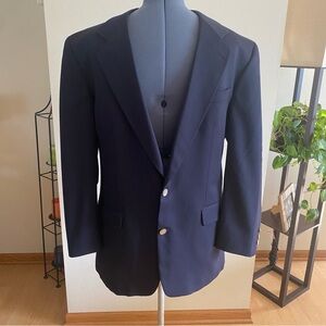 Fiori Men’s Navy 100% Pure Virgin Wool Two-Button Blazer Suit Jacket, Sz 41